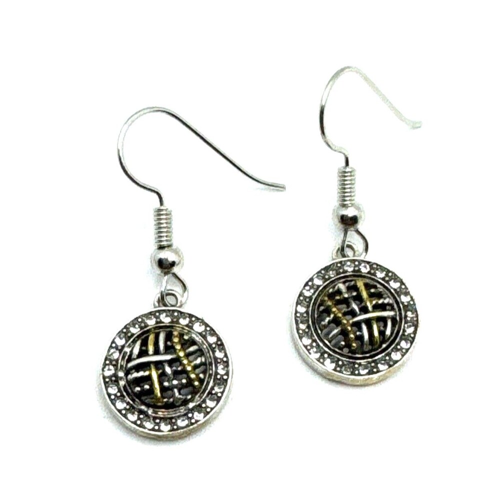 Brighton Neptune's Rings Woven Silver & Gold Custom Round Circle Earrings